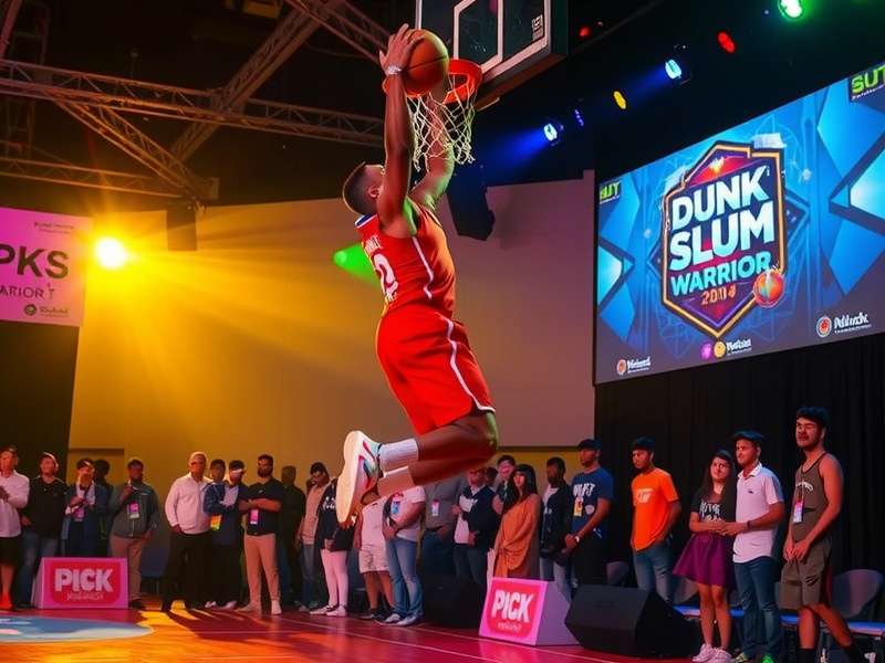 Dunk Slum Warrior pro player demonstrating a signature dunk move
